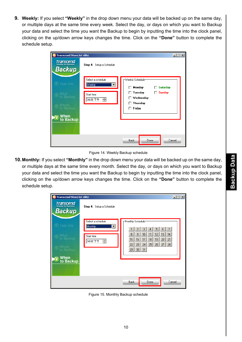 Backup data | Transcend Information Computer Drive User Manual | Page 12 / 25