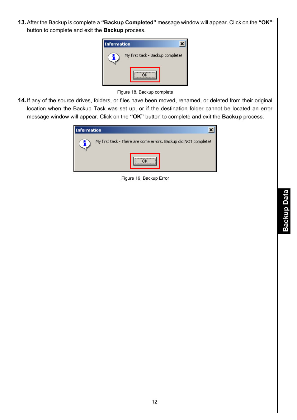 Backup data | Transcend Information Computer Drive User Manual | Page 14 / 25