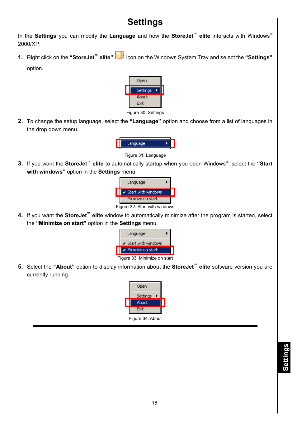 Settings | Transcend Information Computer Drive User Manual | Page 20 / 25