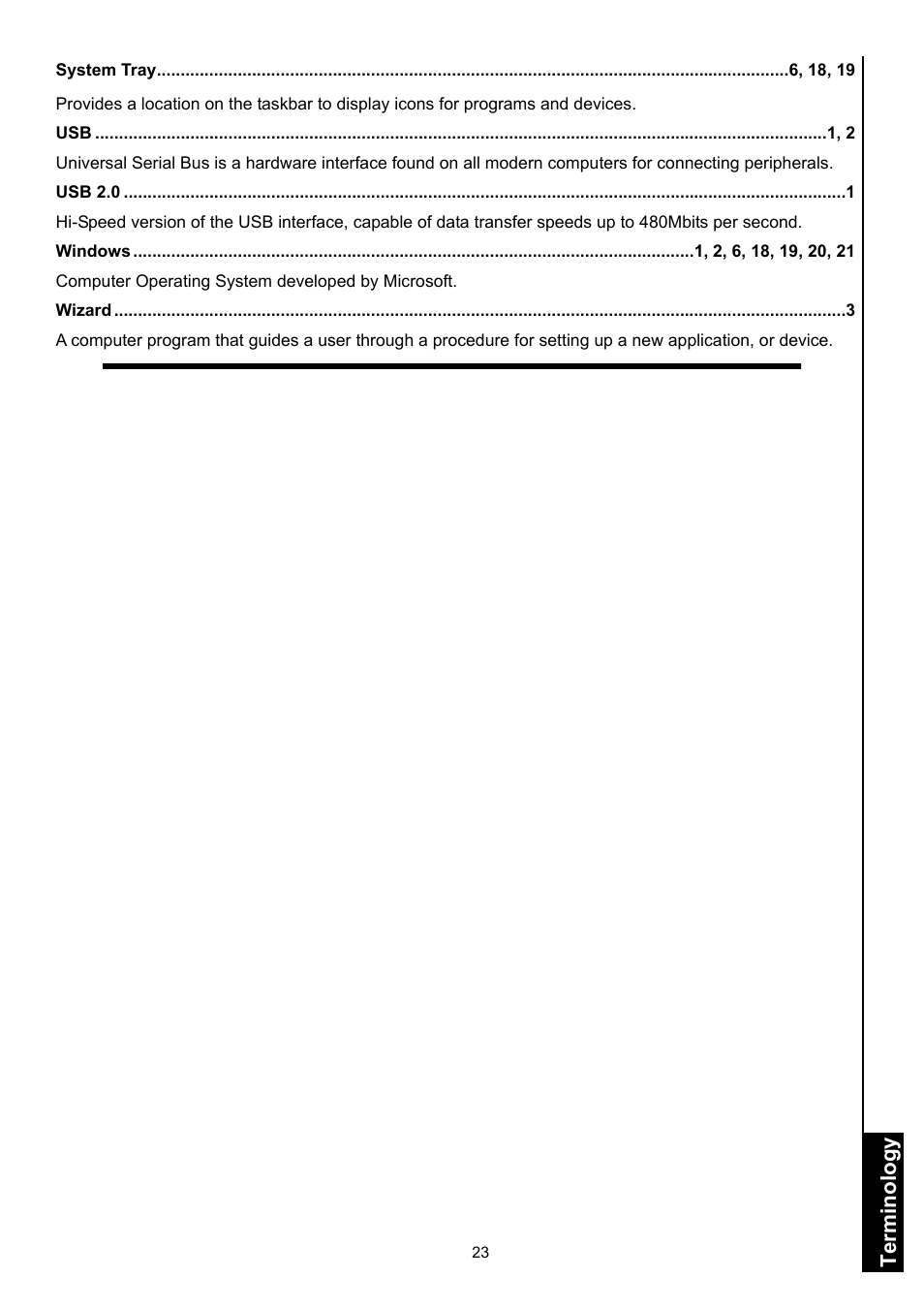 Terminol ogy | Transcend Information Computer Drive User Manual | Page 25 / 25