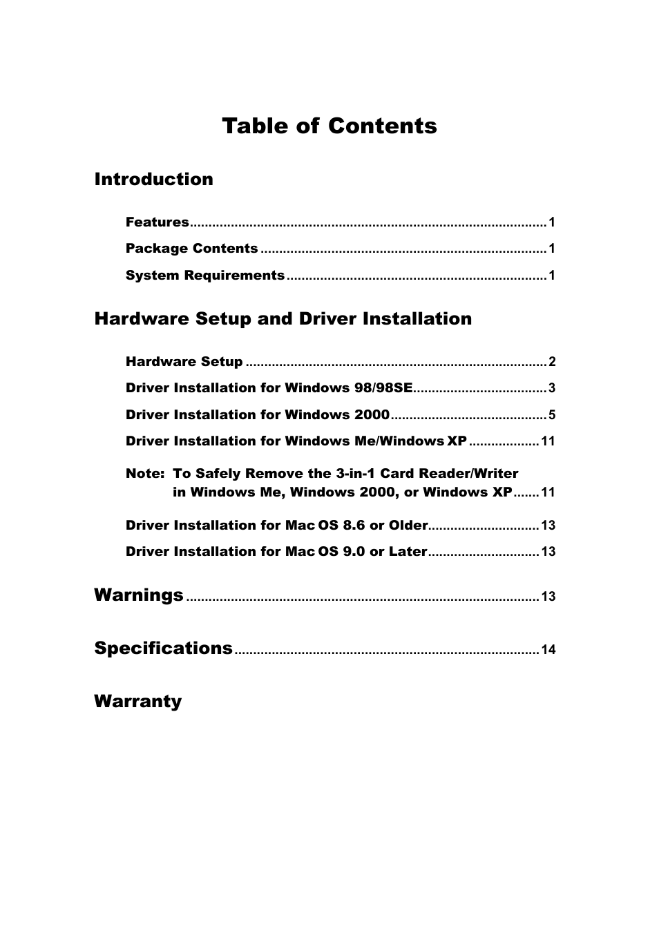 Transcend Information 3-in-1 Card Reader/Writer TS0MFLRD User Manual | Page 2 / 17