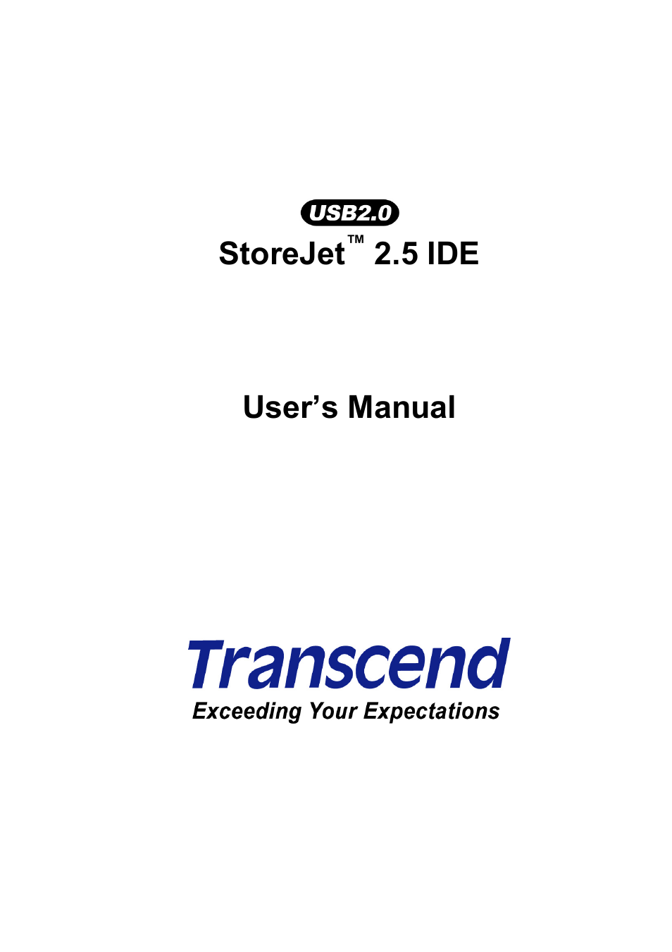 Transcend Information STOREJET 2.5 IDE User Manual | 18 pages