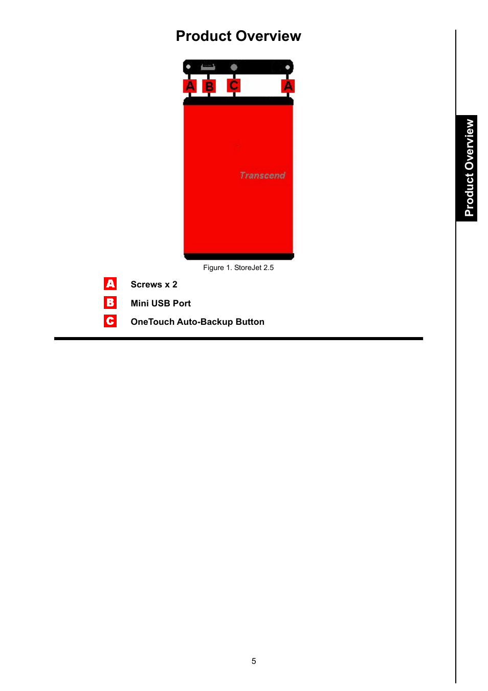 Product overview | Transcend Information STOREJET 2.5 IDE User Manual | Page 7 / 18