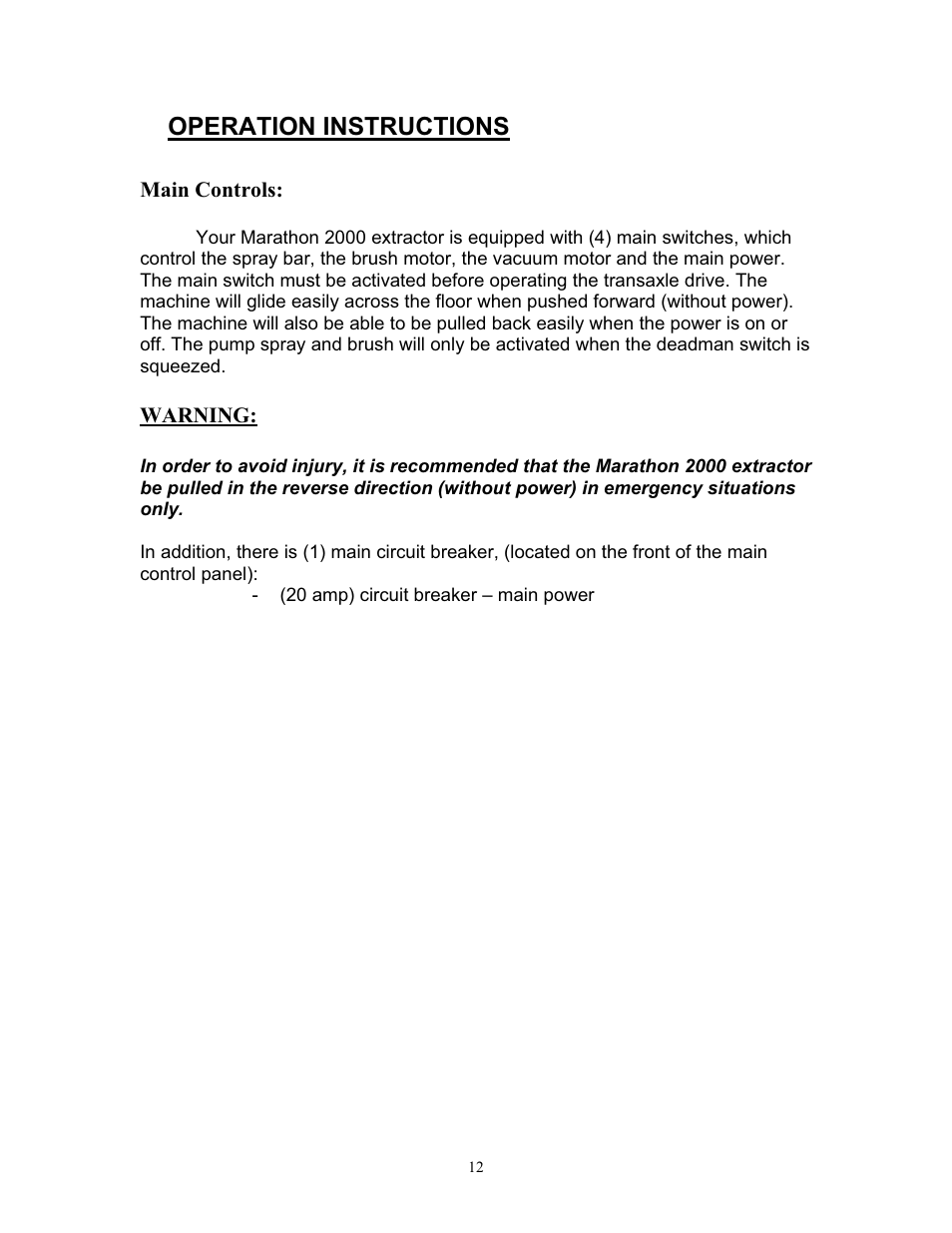 Operation instructions | TORNADO 98190 User Manual | Page 12 / 16