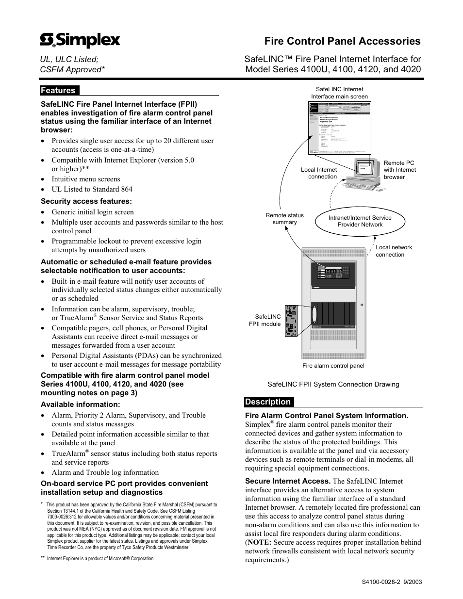 Tyco SafeLINC 4120 User Manual | 4 pages