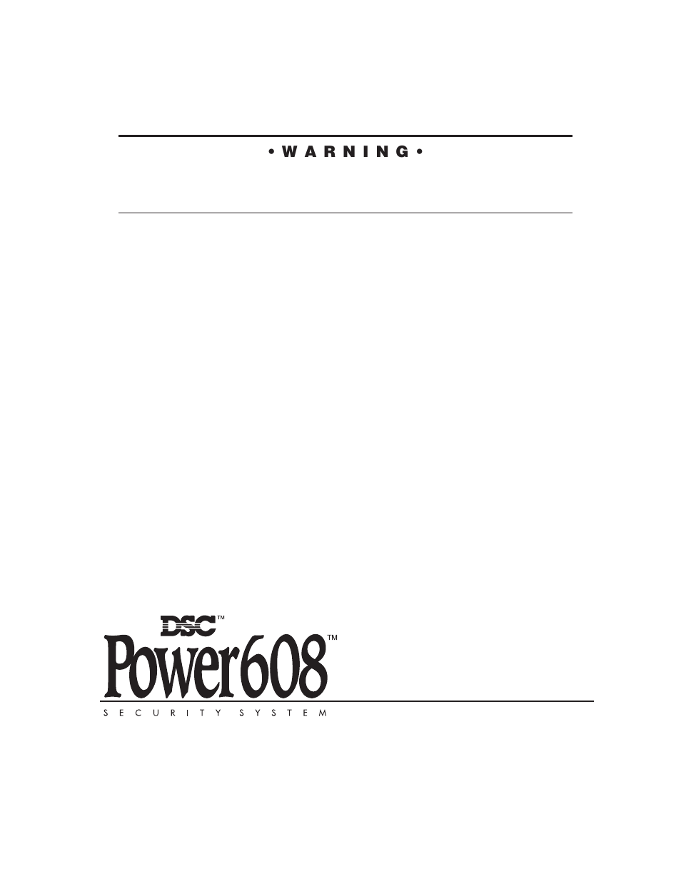 Tyco Power608 User Manual | 20 pages