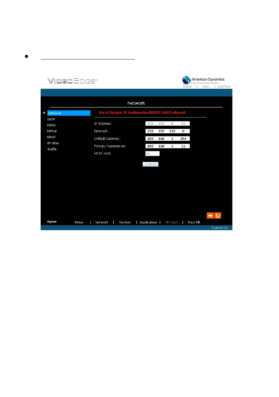 3 change the network setting | Tyco American Dynamics VideoEdge IP Box Camera 8200-2646-00 B0 User Manual | Page 36 / 90