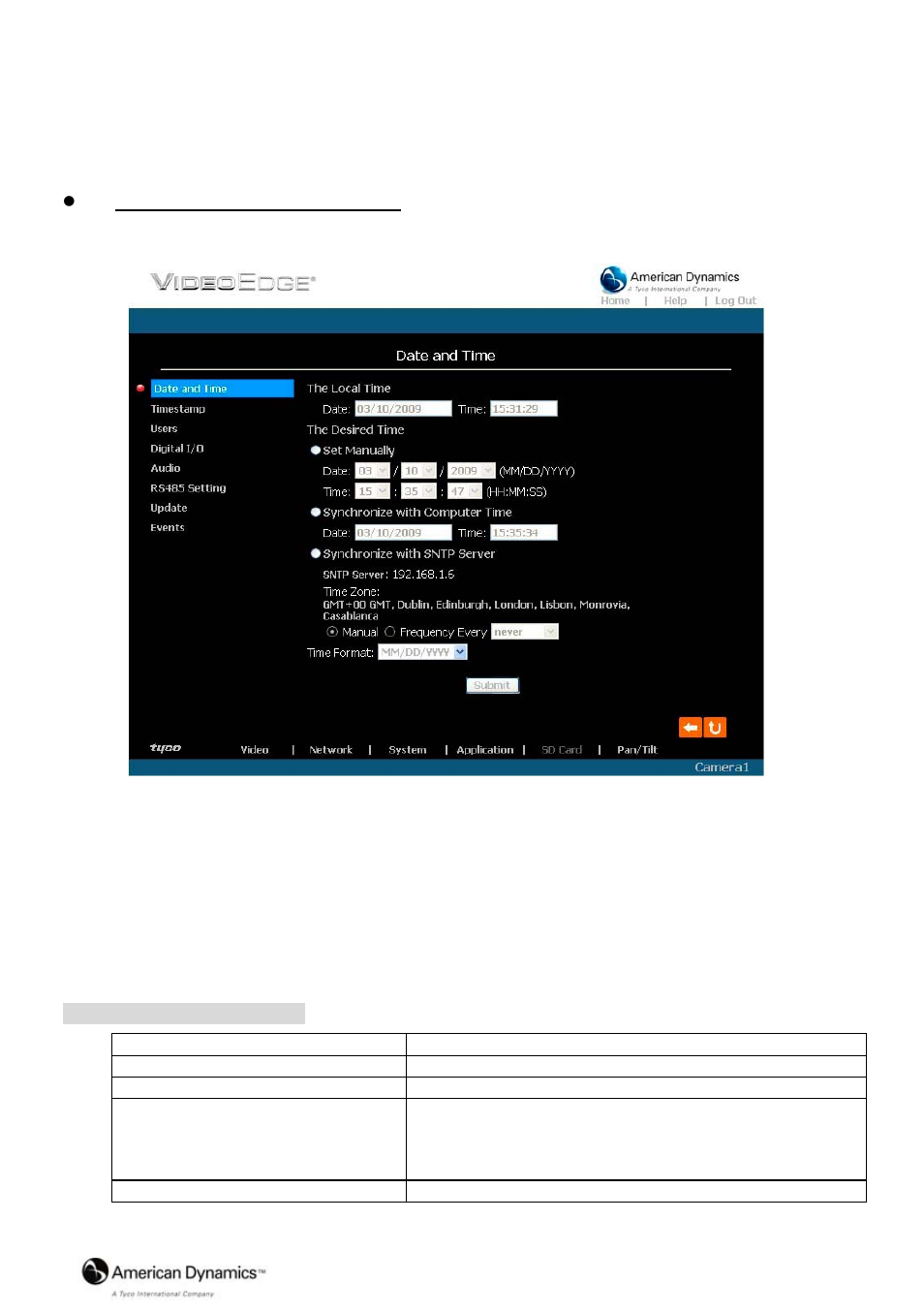 4 change the system setting | Tyco American Dynamics VideoEdge IP Box Camera 8200-2646-00 B0 User Manual | Page 47 / 90