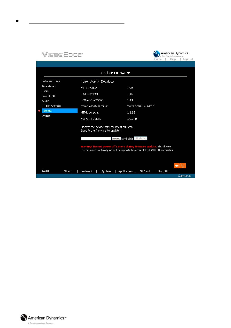Tyco American Dynamics VideoEdge IP Box Camera 8200-2646-00 B0 User Manual | Page 53 / 90