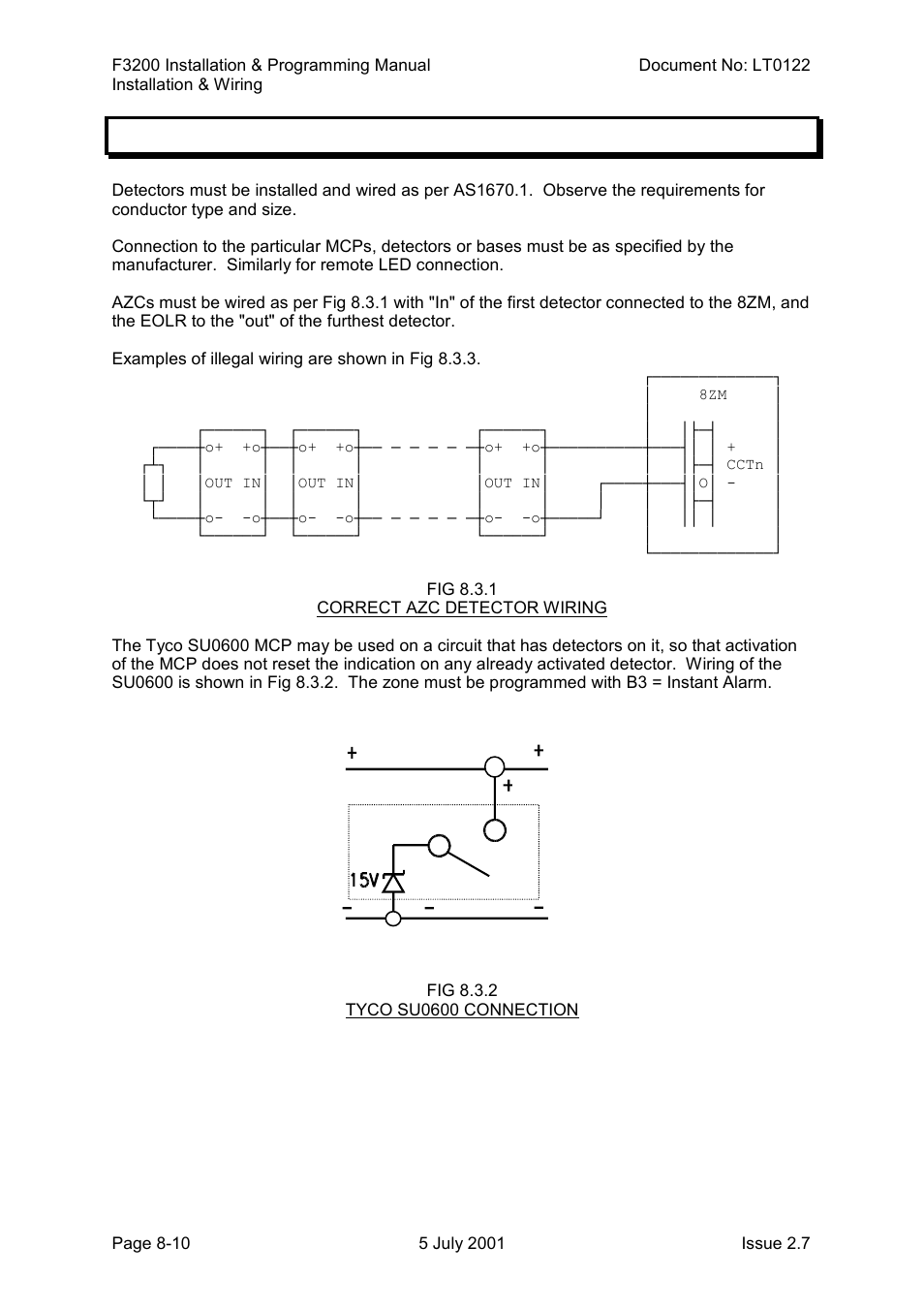 Azc wiring, Azc wiring -10, 3 azc wiring | Tyco F3200 User Manual | Page 148 / 284