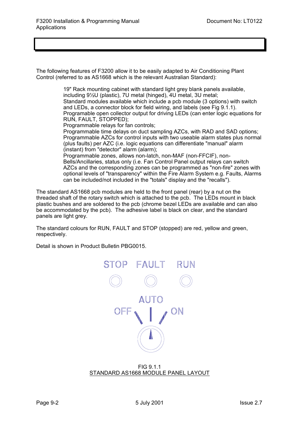 As1668 air conditioning control, General, As1668 air conditioning control -2 | Tyco F3200 User Manual | Page 166 / 284