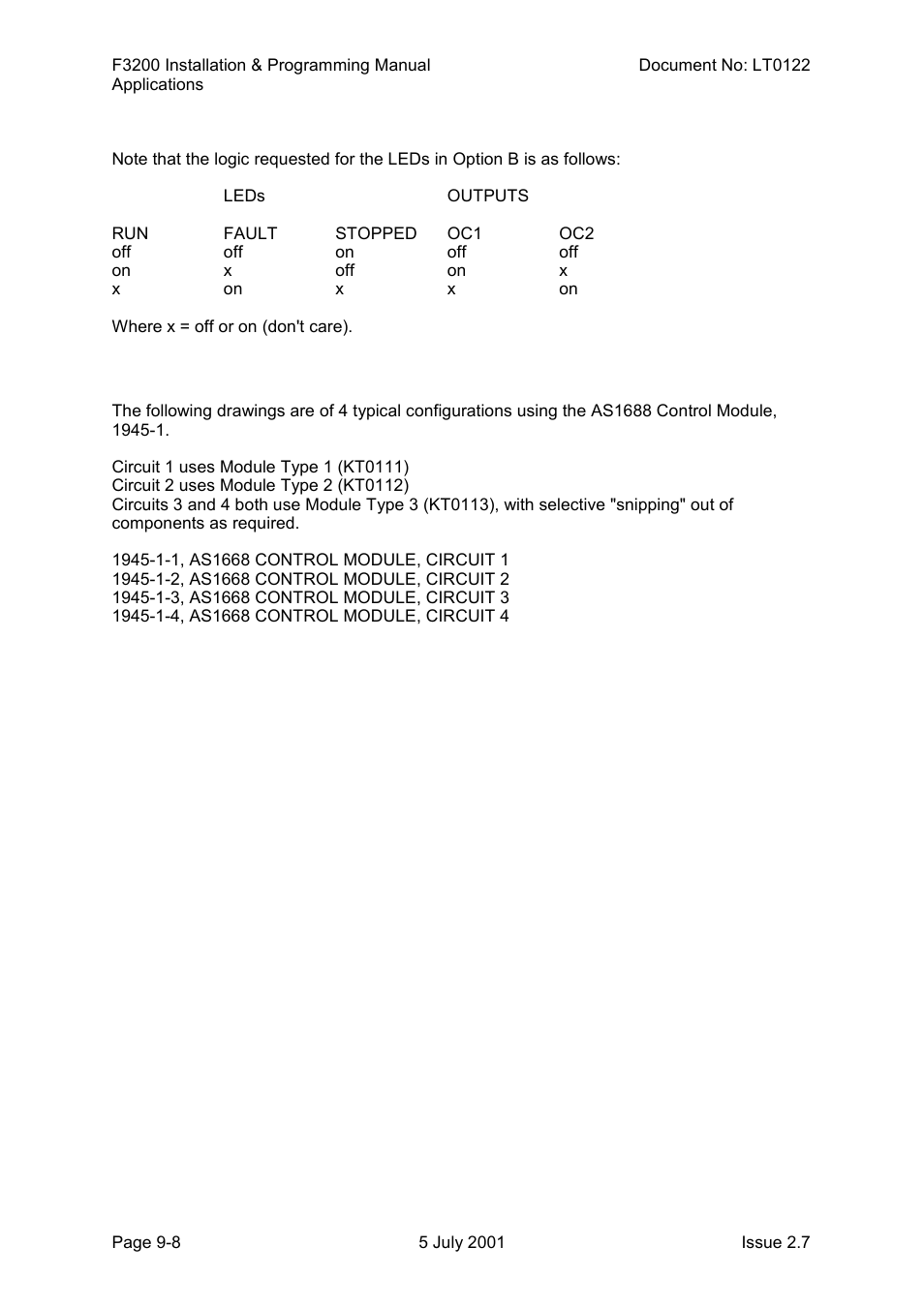 As1668 control module & drawings | Tyco F3200 User Manual | Page 172 / 284
