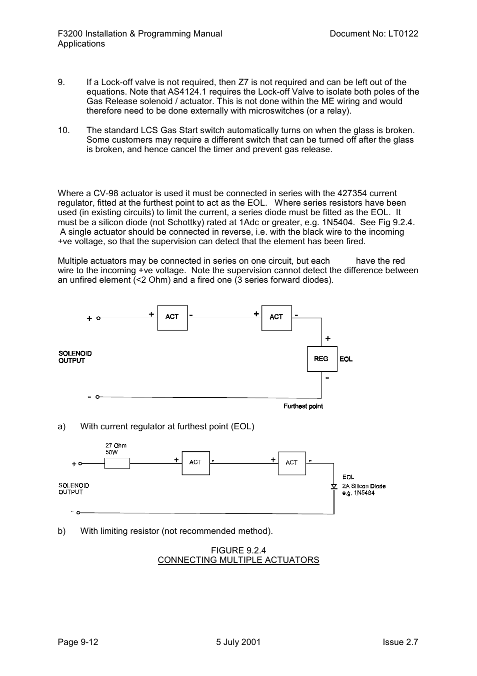 Use of actuators | Tyco F3200 User Manual | Page 180 / 284