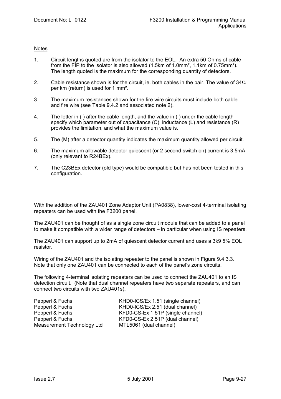 Tyco F3200 User Manual | Page 197 / 284