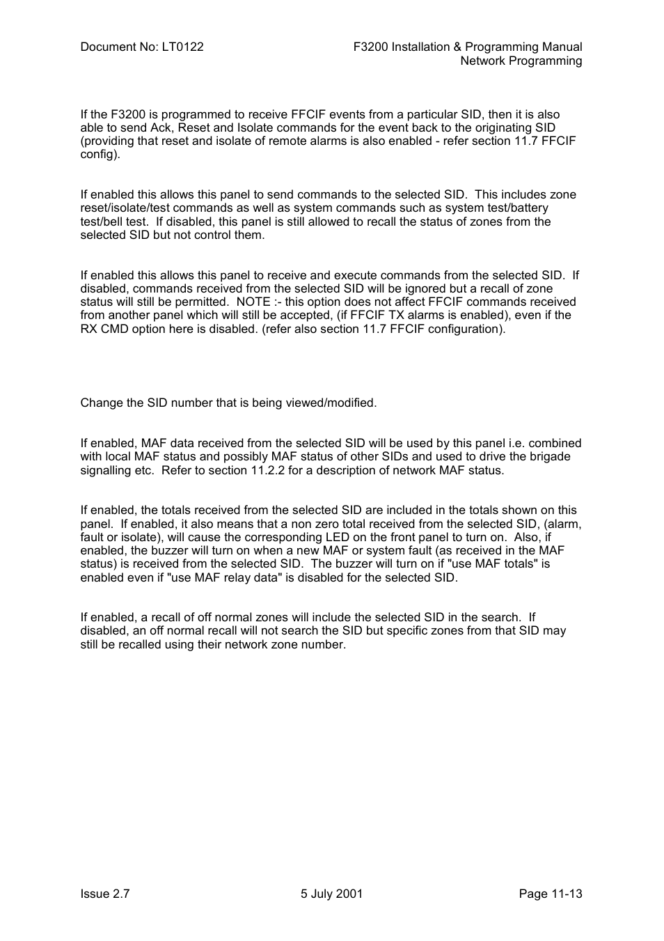 Sid menu two | Tyco F3200 User Manual | Page 223 / 284