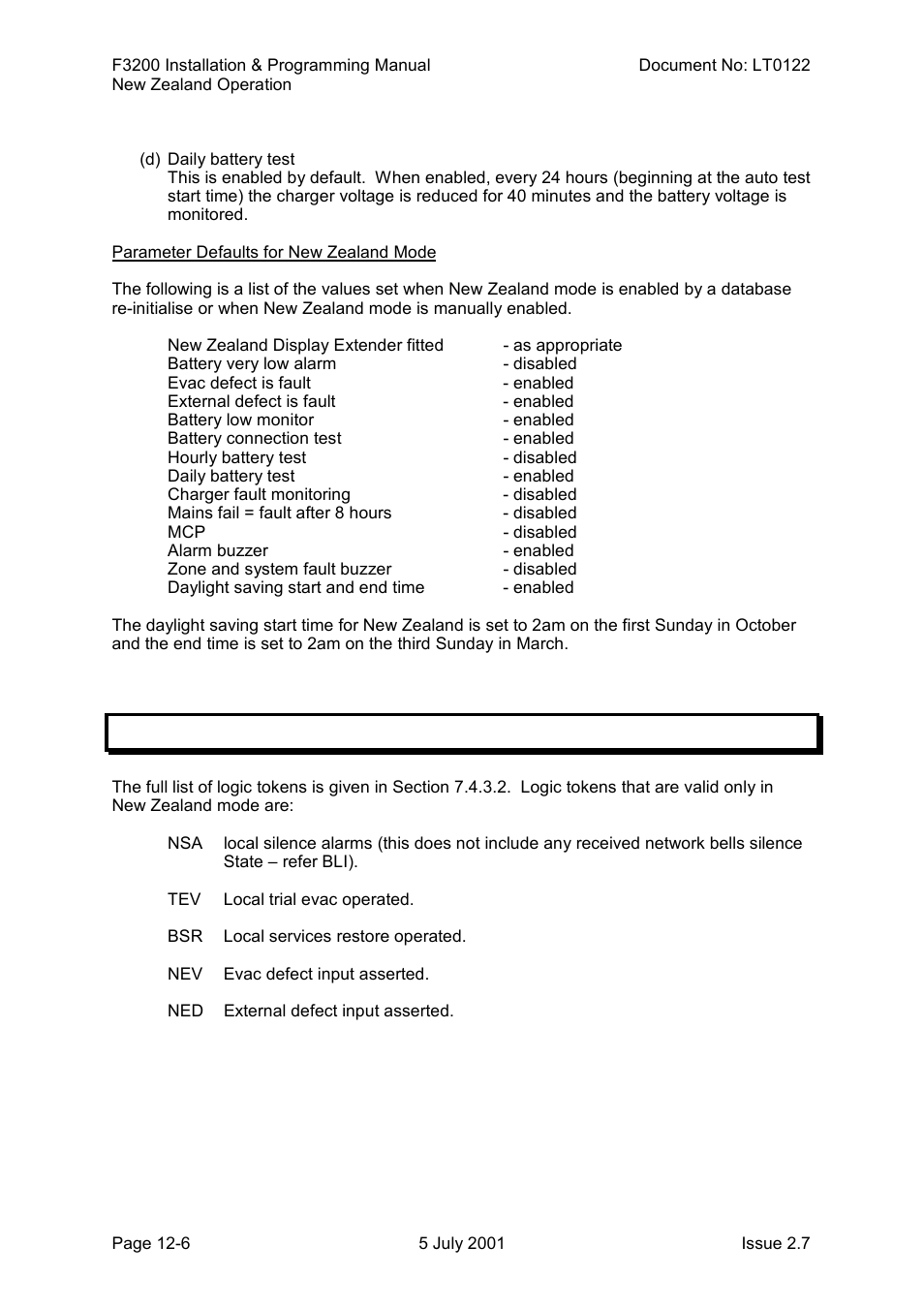 Logic tokens, Logic tokens -6, 5 logic tokens | Tyco F3200 User Manual | Page 242 / 284