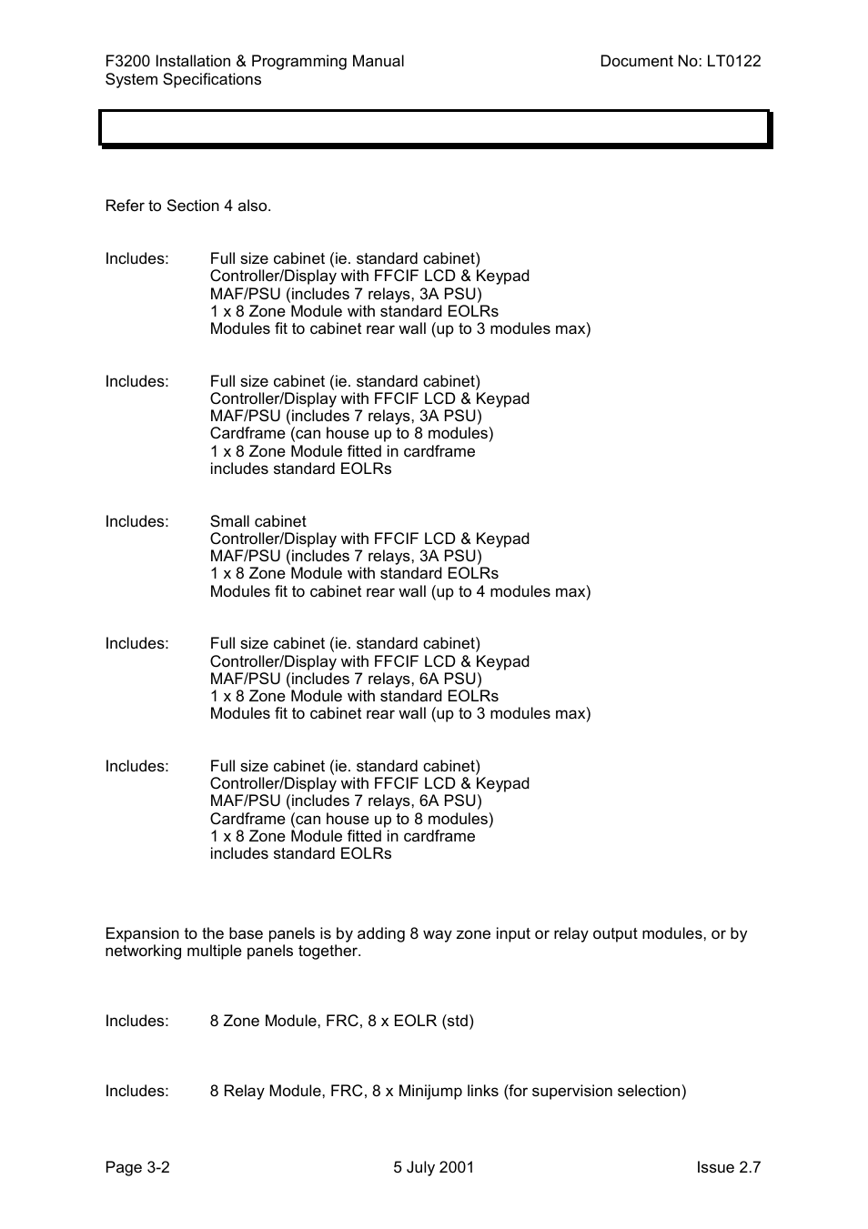 General, Fip part number & description, System expansion | General -2, 1 general | Tyco F3200 User Manual | Page 30 / 284