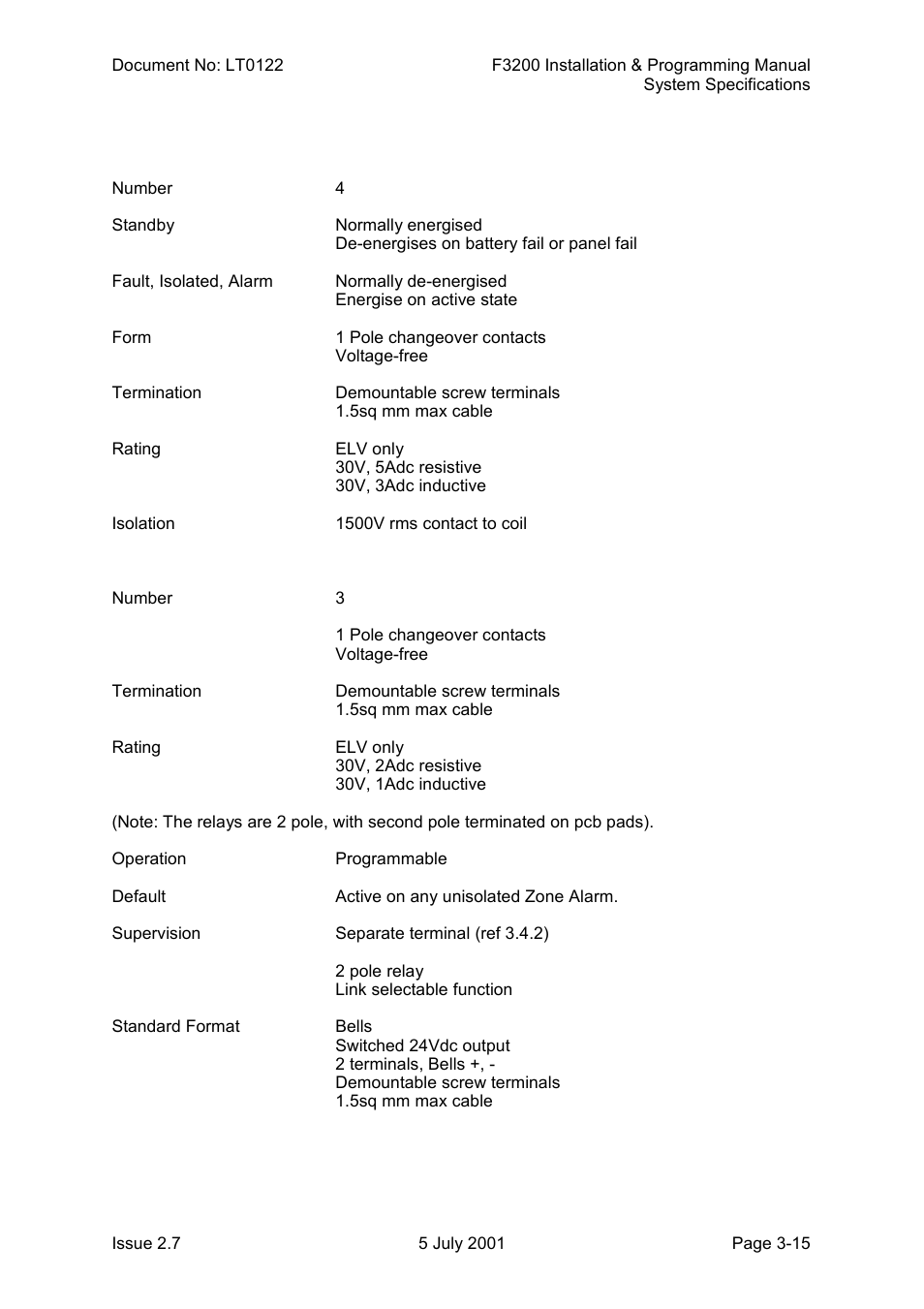 Maf/psu outputs | Tyco F3200 User Manual | Page 43 / 284