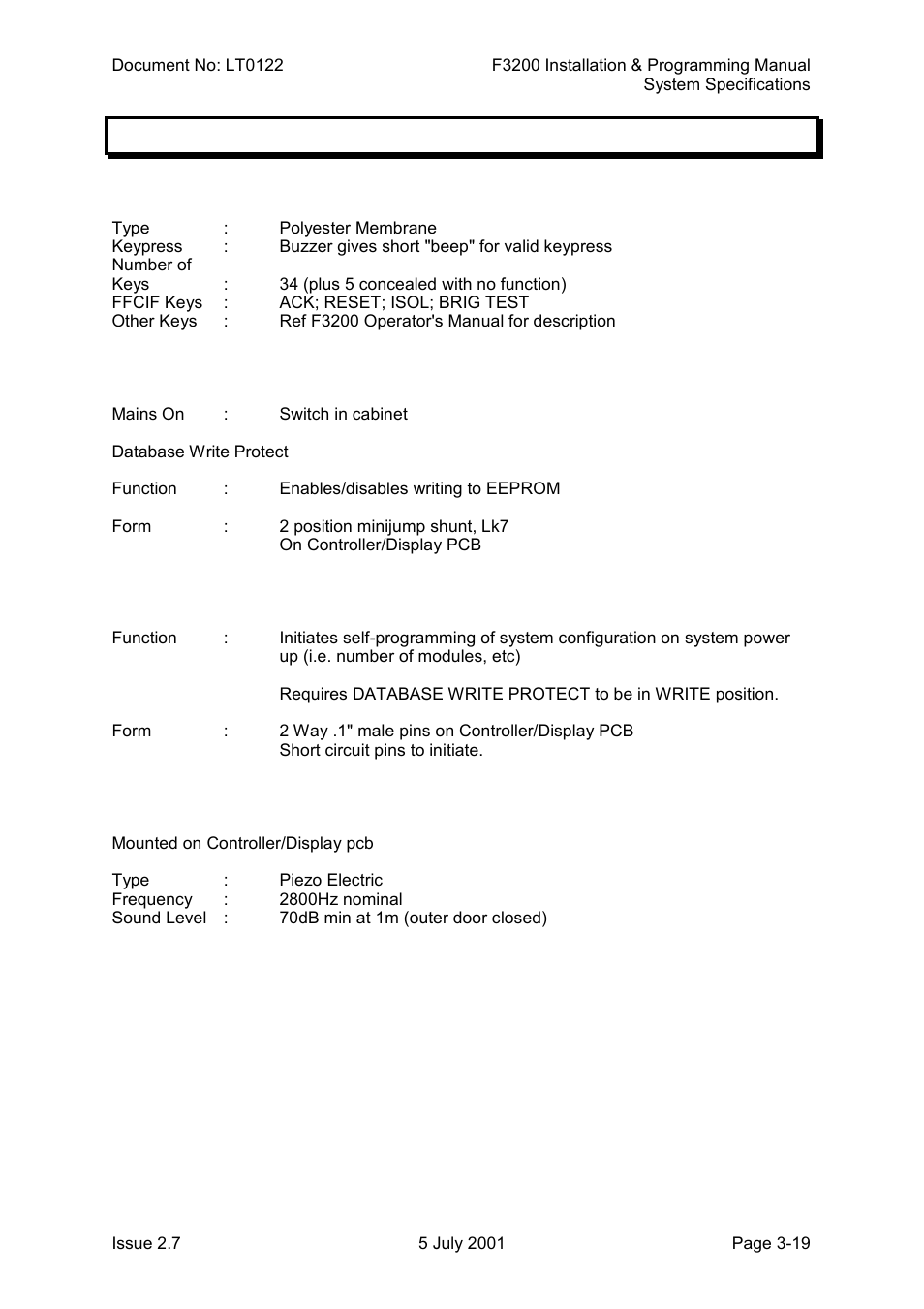Controls, Controls -19, 6 controls | Tyco F3200 User Manual | Page 47 / 284