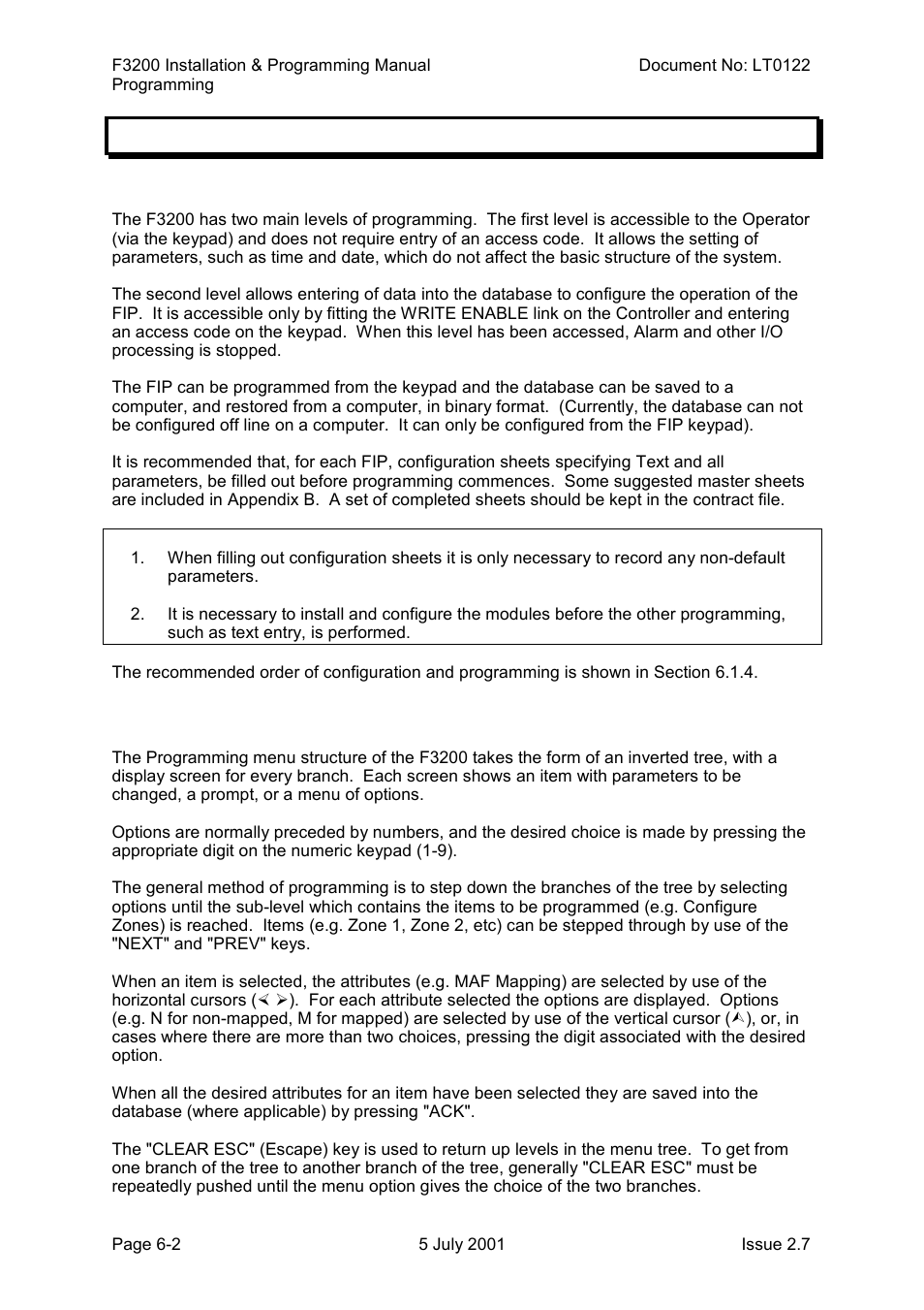 Introduction, General, Menu structure & parameter entry | Introduction -2, 1 introduction | Tyco F3200 User Manual | Page 68 / 284