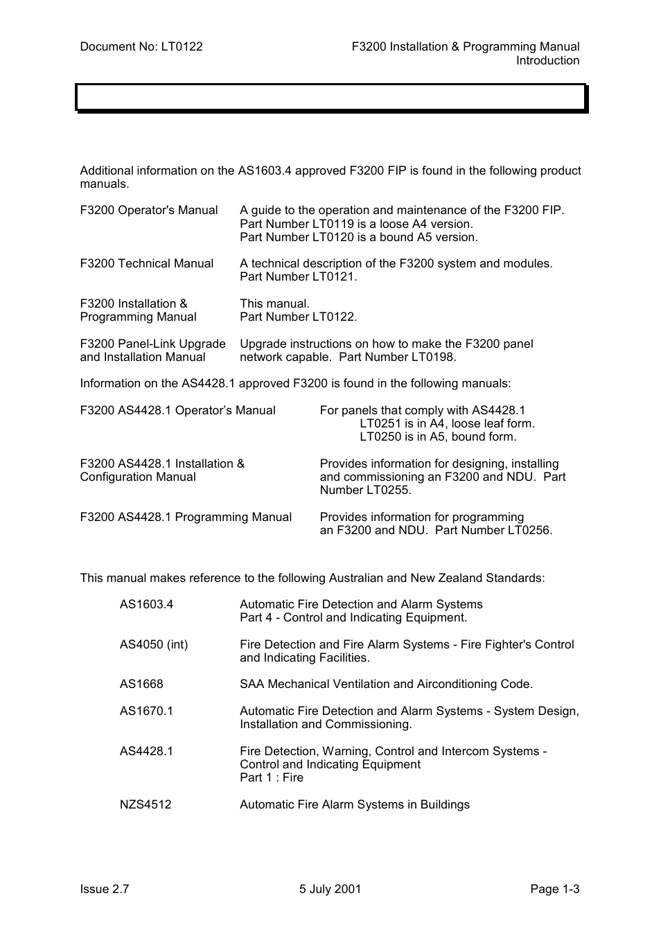 Associated documentation, Product, Standards | Associated documentation -3, 2 associated documentation | Tyco F3200 User Manual | Page 9 / 284