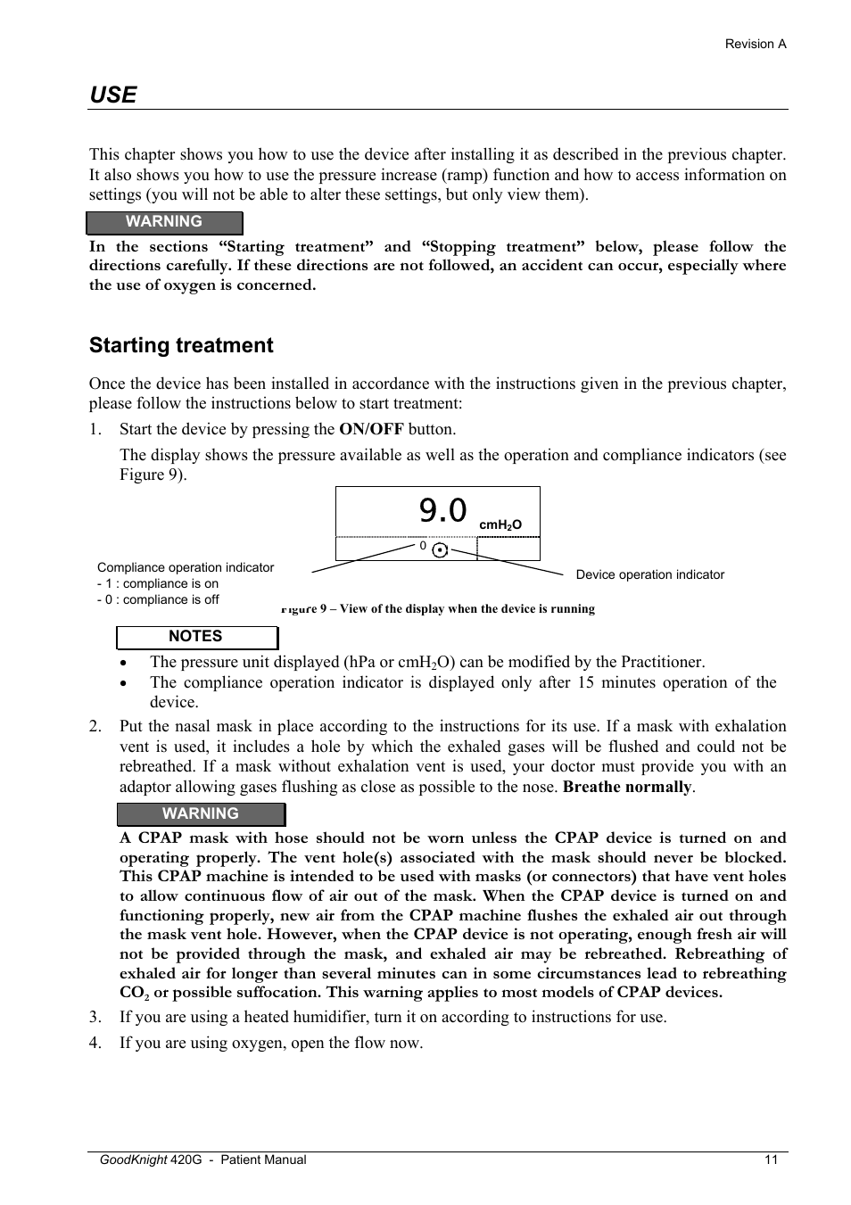 Starting treatment | Tyco GoodKnight 420G User Manual | Page 17 / 30