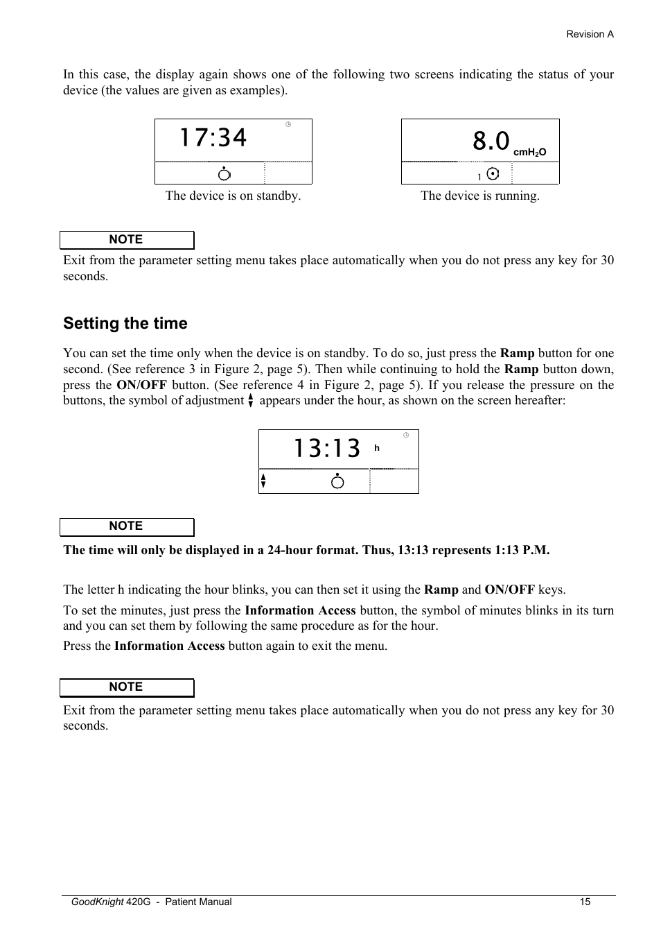 Setting the time | Tyco GoodKnight 420G User Manual | Page 21 / 30