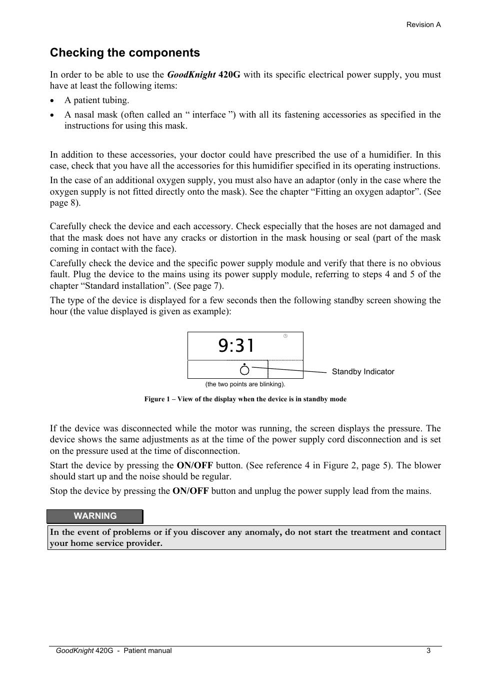 Checking the components | Tyco GoodKnight 420G User Manual | Page 9 / 30