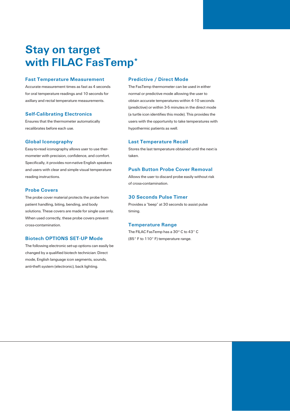 Stay on target with filac fastemp | Tyco FILAC User Manual | Page 4 / 6