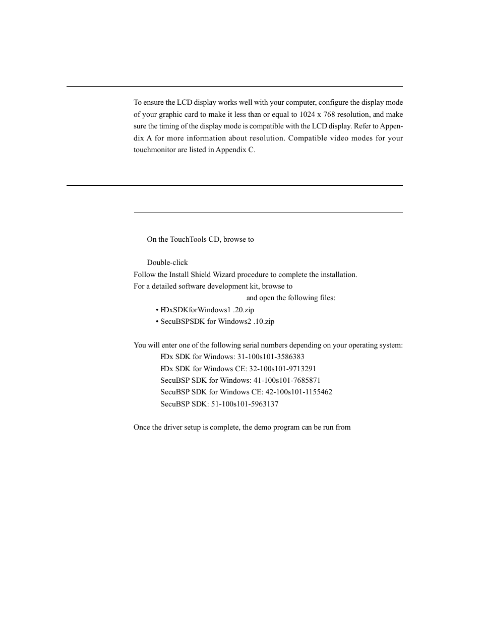 Optimizing the lcd display, Installing the peripheral device drivers | Tyco 1529L User Manual | Page 30 / 169