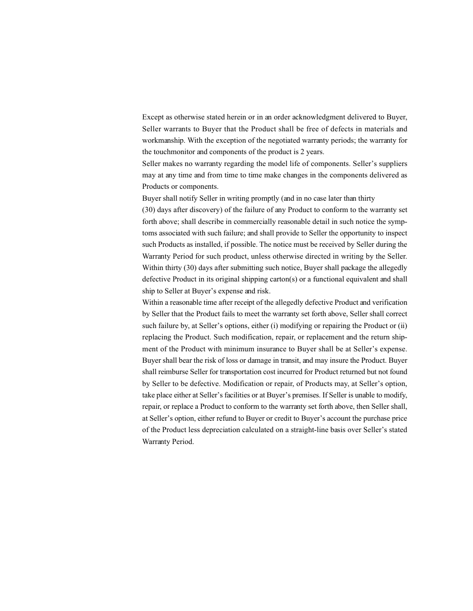 Warranty | Tyco 1529L User Manual | Page 69 / 169