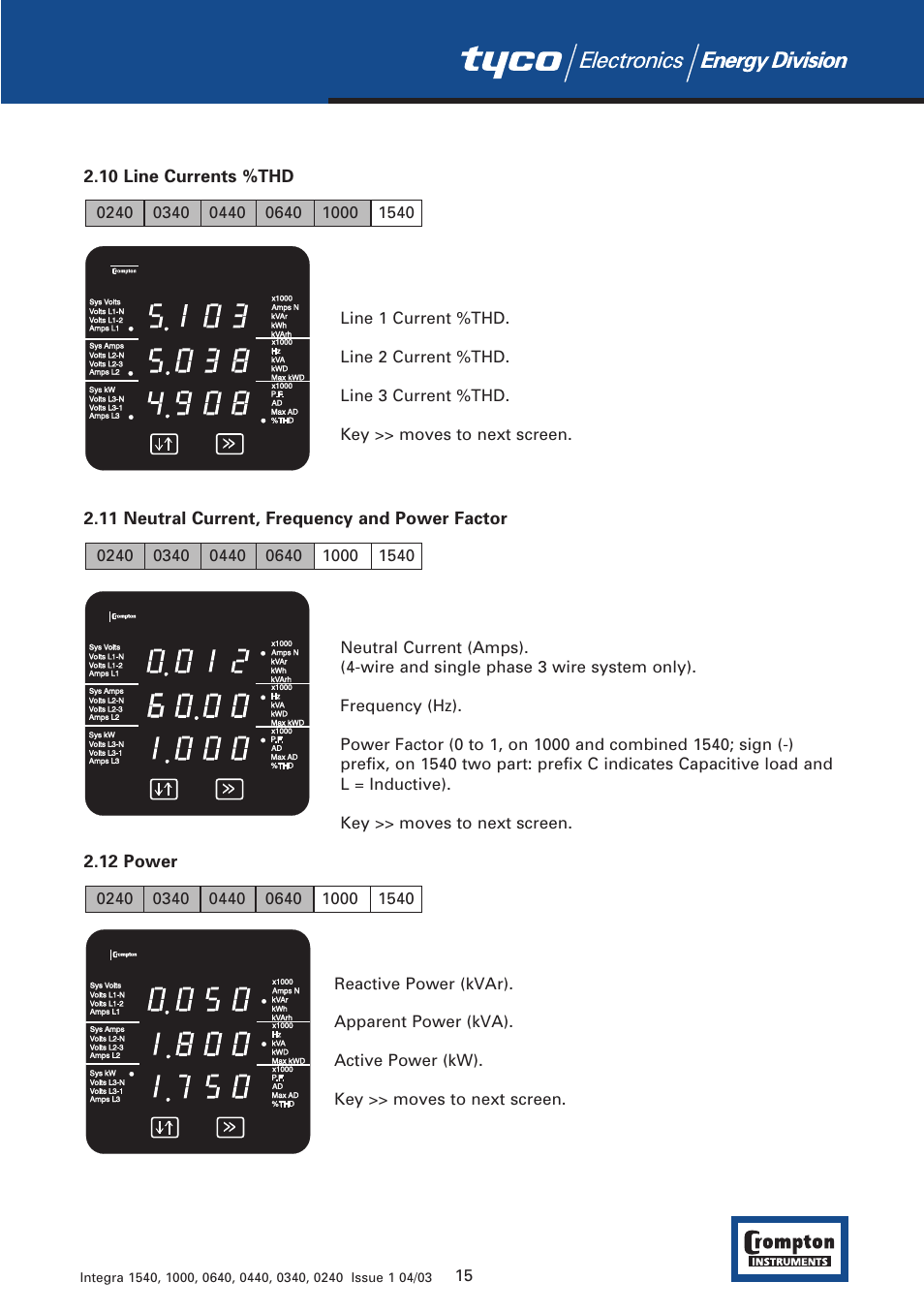 Tyco 1540 User Manual | Page 17 / 69