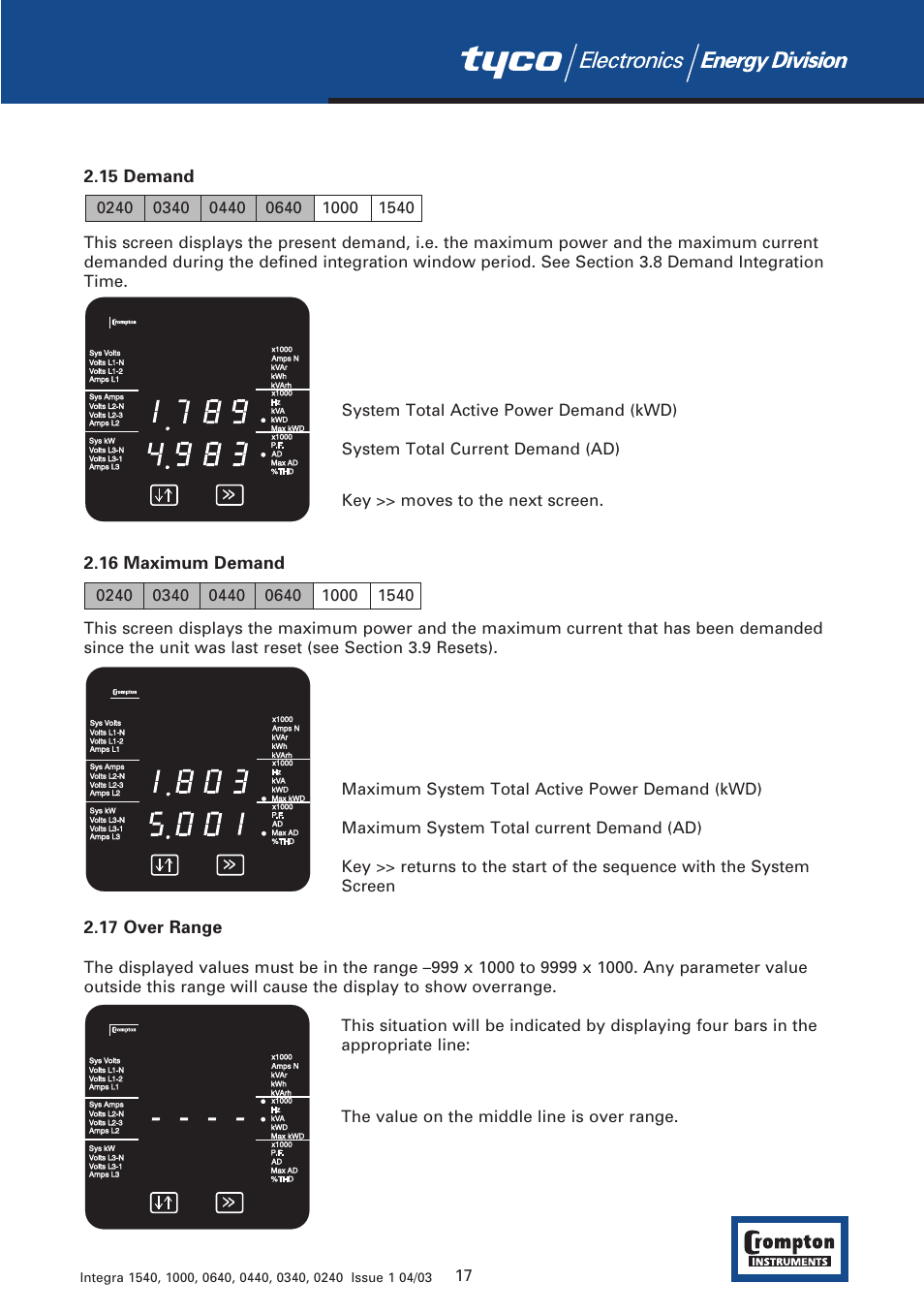 Tyco 1540 User Manual | Page 19 / 69