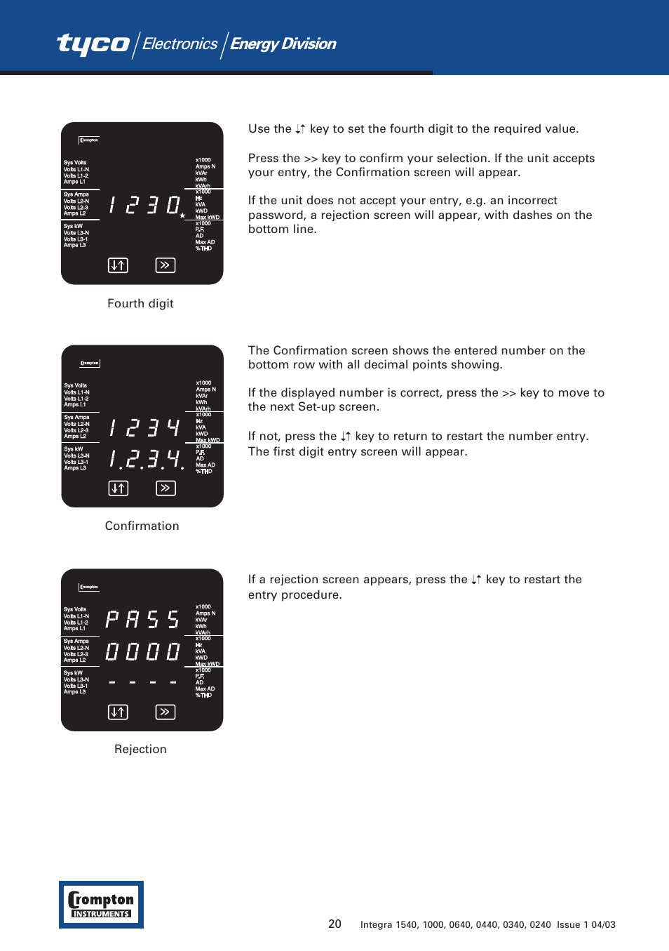 Tyco 1540 User Manual | Page 22 / 69