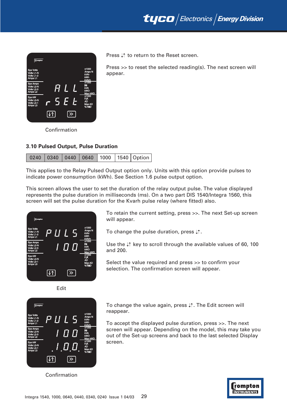 Tyco 1540 User Manual | Page 31 / 69
