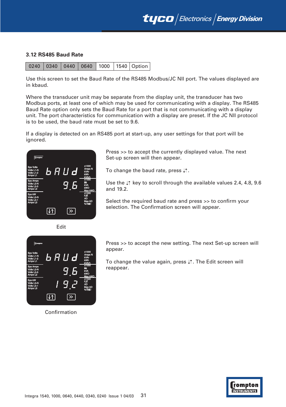 Tyco 1540 User Manual | Page 33 / 69