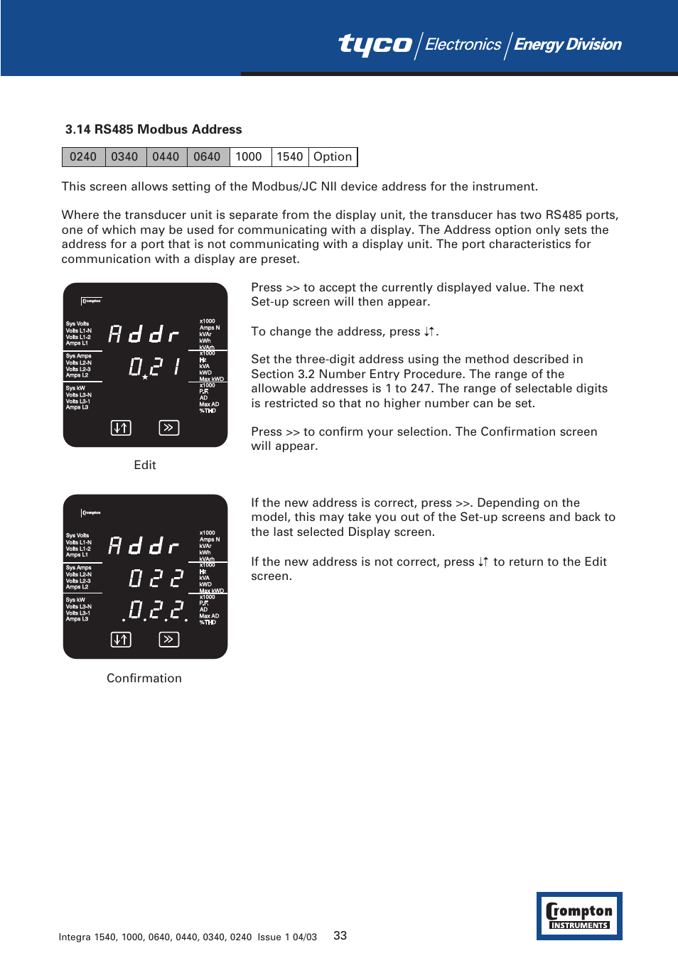 Tyco 1540 User Manual | Page 35 / 69