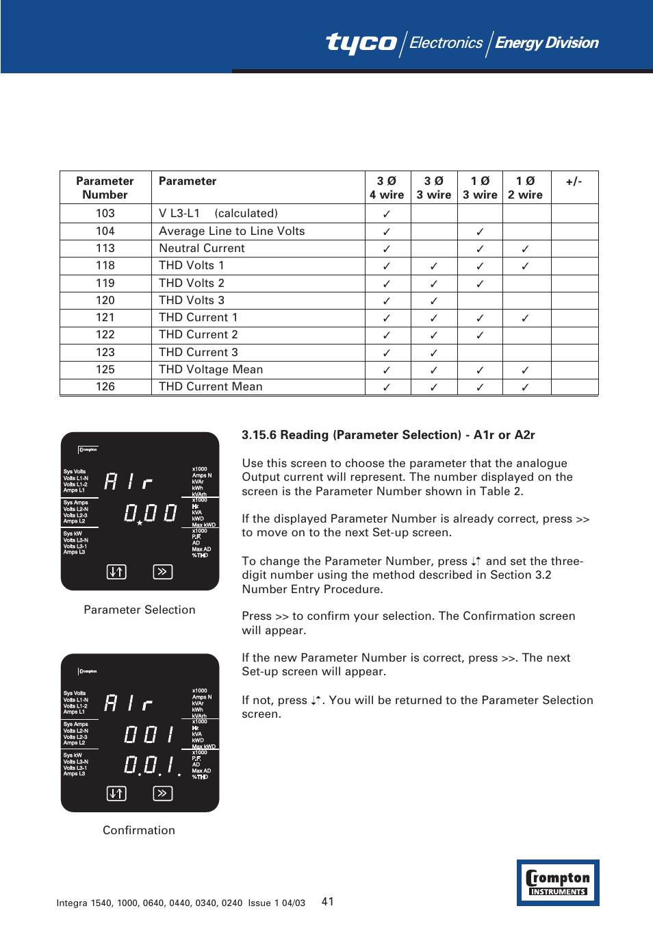 Tyco 1540 User Manual | Page 43 / 69