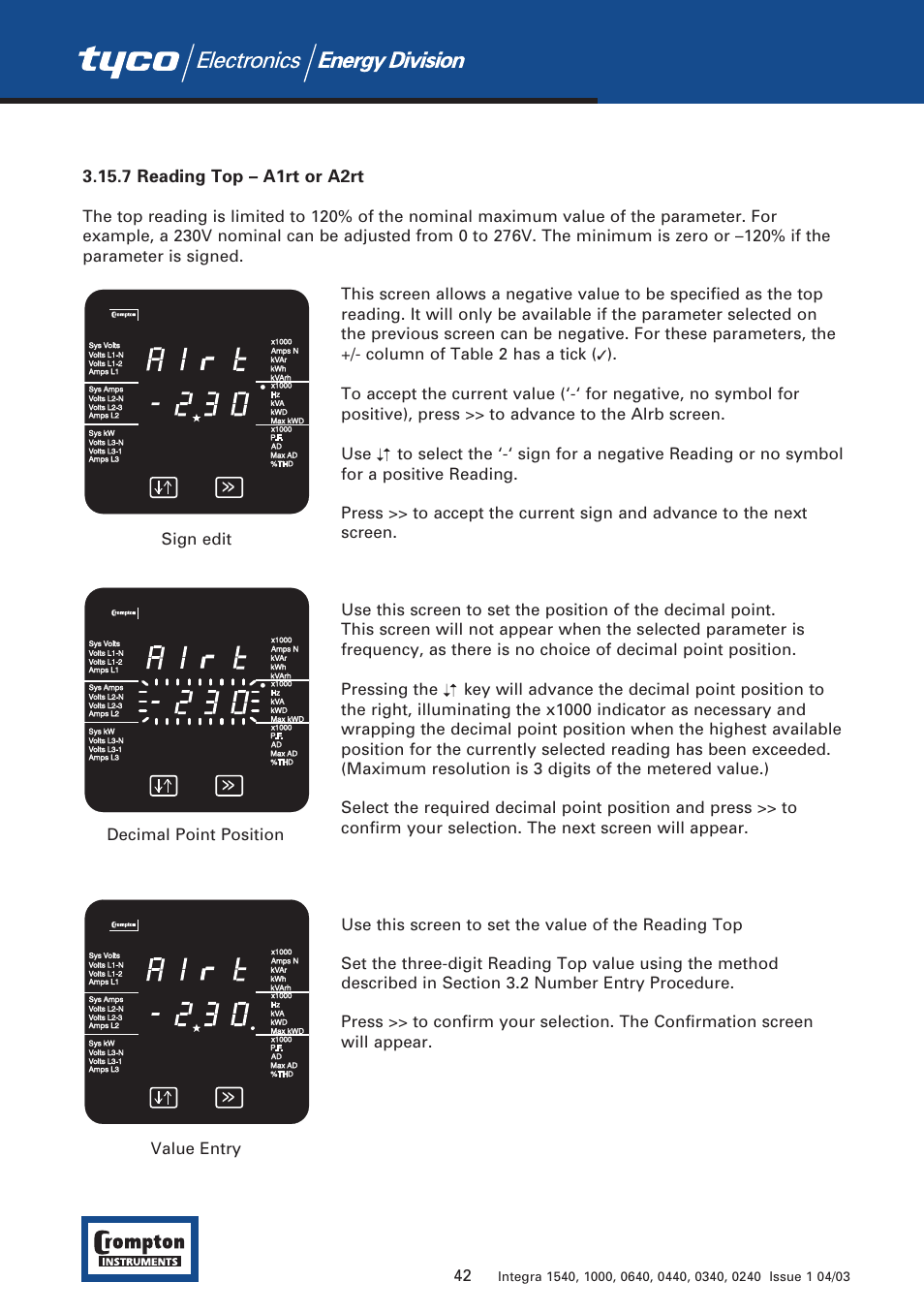 Tyco 1540 User Manual | Page 44 / 69