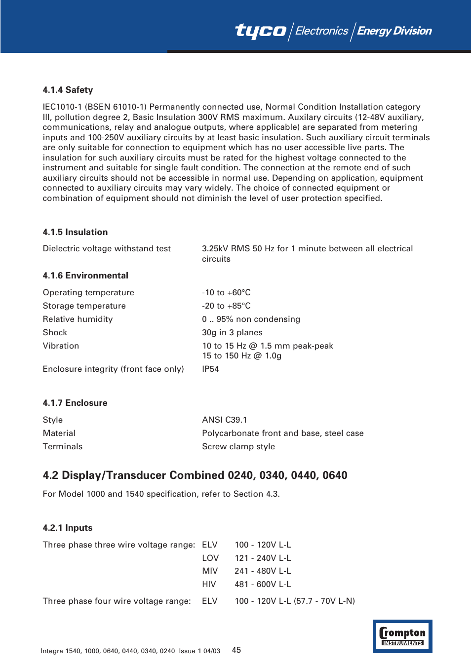 Tyco 1540 User Manual | Page 47 / 69