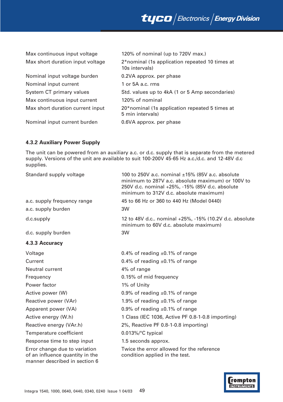 Tyco 1540 User Manual | Page 51 / 69