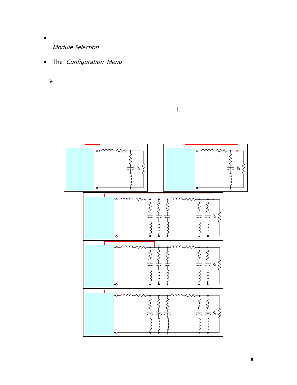 Module selection, Configuration menu, Sheet to change it. the | Fig. 3. circuit configuration | Tyco TX 75149 User Manual | Page 8 / 15