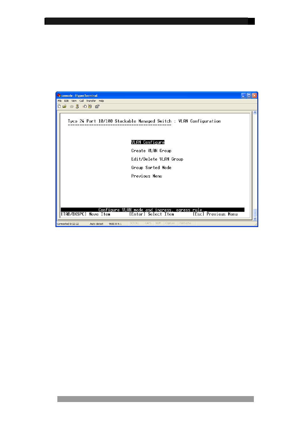 Vlan configuration | Tyco 0-1591099-x User Manual | Page 24 / 56