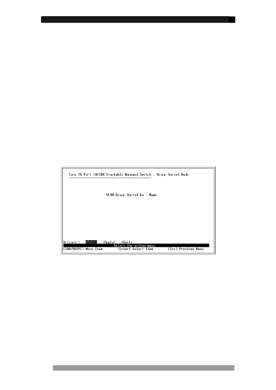 Edit/delete vlan group, Group sorted mode | Tyco 0-1591099-x User Manual | Page 28 / 56