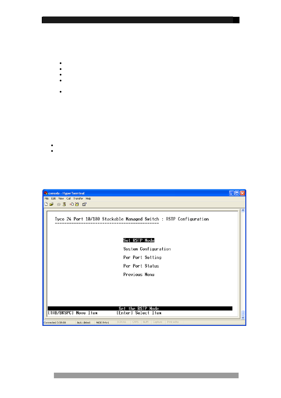Protocol related configuration, Rstp configuration | Tyco 0-1591099-x User Manual | Page 33 / 56