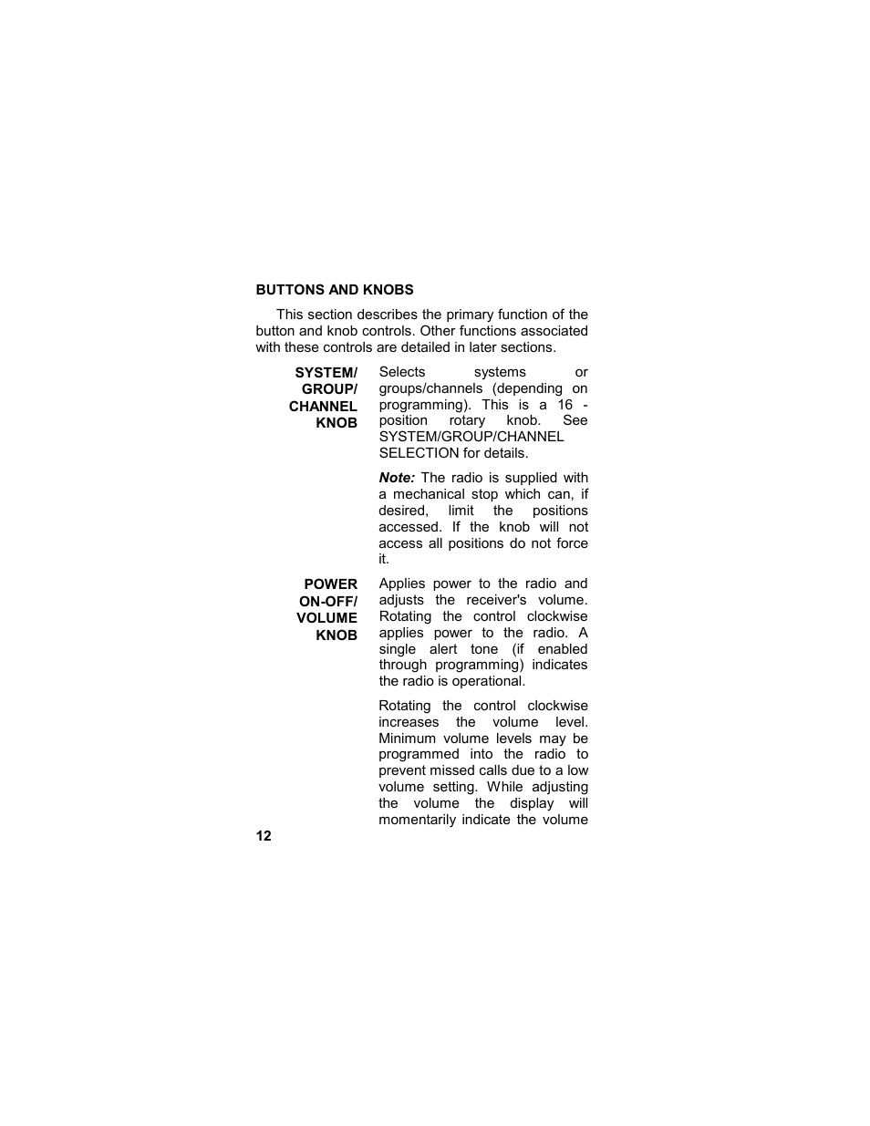 Buttons and knobs | Tyco LPE-200 User Manual | Page 12 / 102