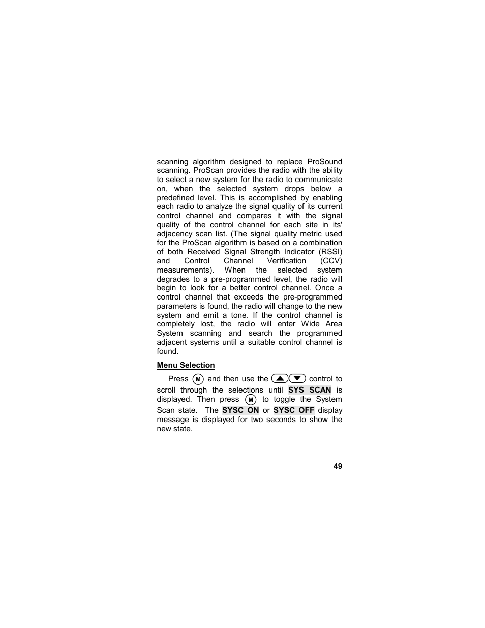 Menu selection | Tyco LPE-200 User Manual | Page 49 / 102