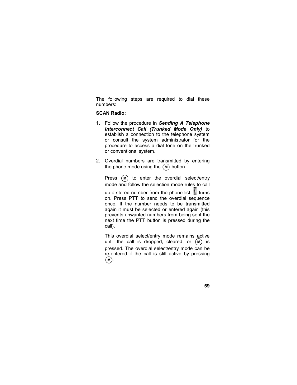 Scan radio | Tyco LPE-200 User Manual | Page 59 / 102
