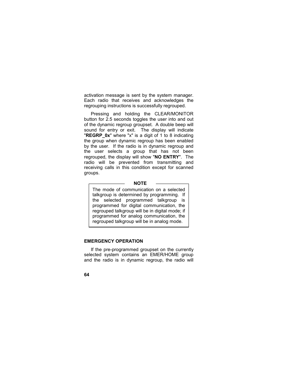 Emergency operation | Tyco LPE-200 User Manual | Page 64 / 102