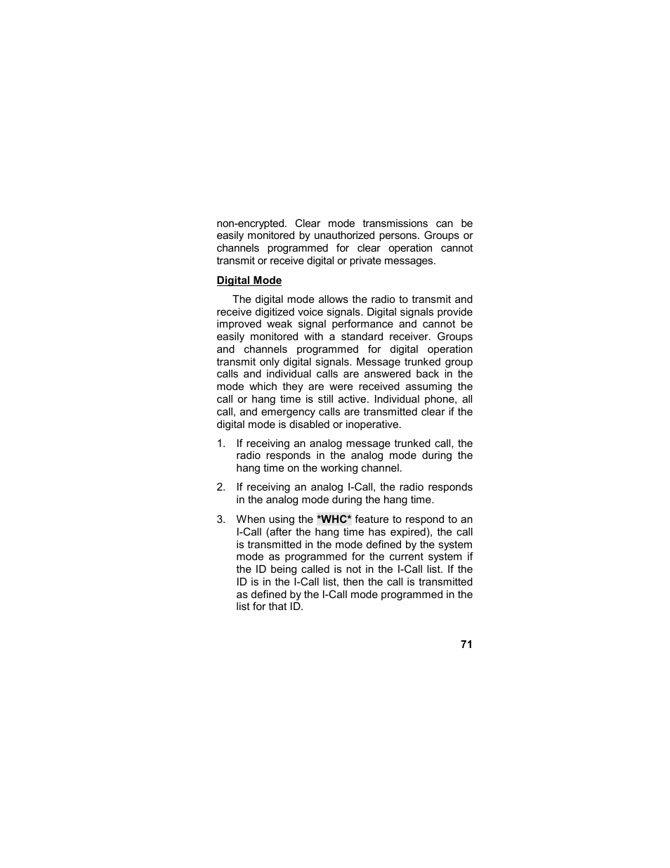 Digital mode | Tyco LPE-200 User Manual | Page 71 / 102